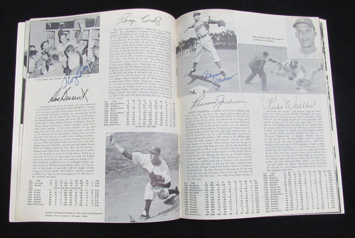 1958 Dodgers Signed/Auto (26) Yearbook Koufax