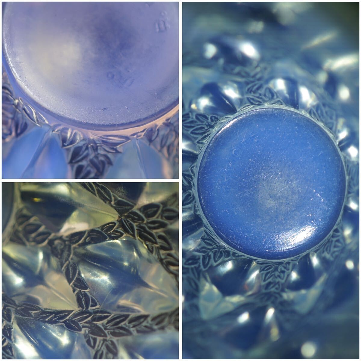 Rene Lalique Lampions Opalescent Glass Vase R. Lalique Signed W/ Box (1931)