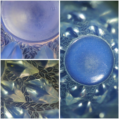 Rene Lalique Lampions Opalescent Glass Vase R. Lalique Signed W/ Box (1931)