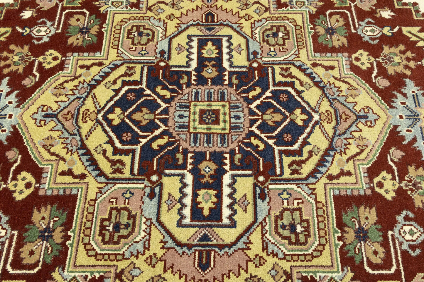 Farmho Rusty Red Geometric Heriz Serapi Oriental