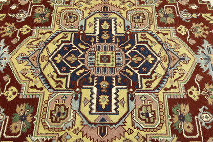 Farmho Rusty Red Geometric Heriz Serapi Oriental
