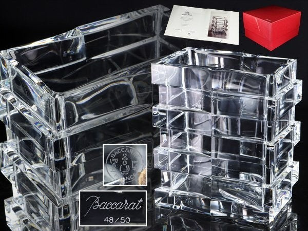 Ultra Rare Baccarat Calandre Vase 48/50 By Georges Chevalier W/Box & Coa