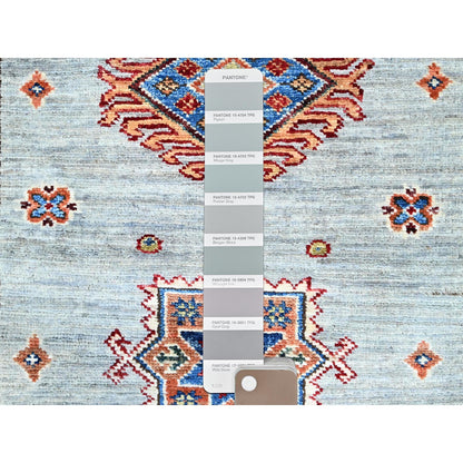 2'11"X22'7" Gray Xl Afghan Hand Knotted Super Kazak Oriental Runner Rug