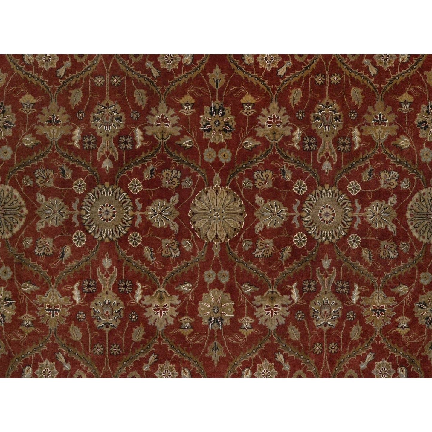 5'6"x7'9" Red Hereke with All Over Design 300 KPSI Wool & Silk Hand Knotted