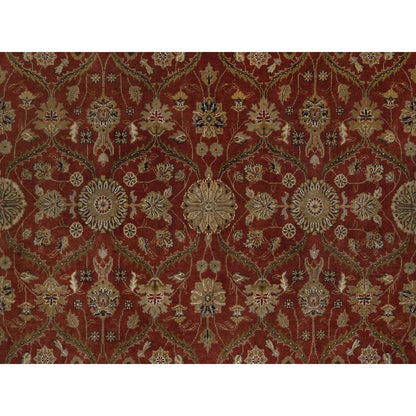 5'6"x7'9" Red Hereke with All Over Design 300 KPSI Wool & Silk Hand Knotted
