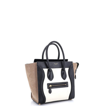 Mini Celine Luggage Bag Canvas and Leather