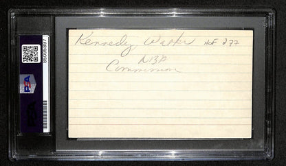 Walter Kennedy Hof Signed 3X5 Index Card Nba Commissioner Psa/Dna 185473