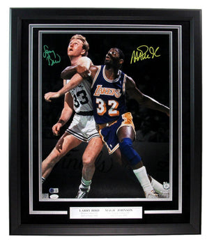 Larry Bird/Magic Johnson Dual-Signed/Autographed