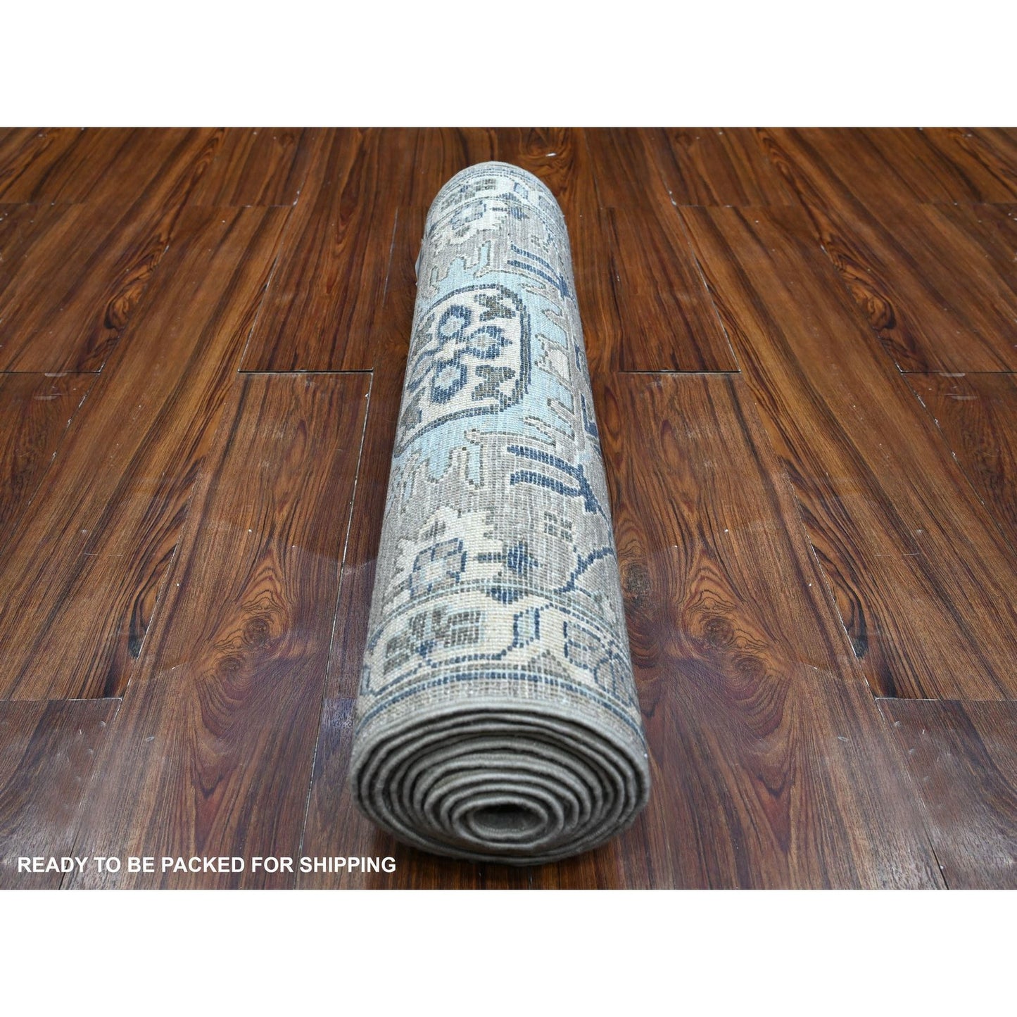 2'5"X10'8" Repose Gray Karajeh Design Hand Knotted Runner Oriental Rug