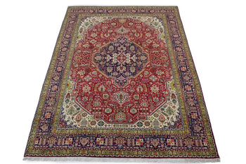 Carpet 8X11 ft Handmade Vintage Oriental Rug Floral & Geometric Style Home Dcor