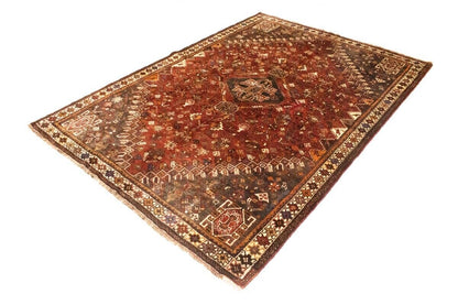 Tribal Vintage Oriental Rug Rusty Red Carpet