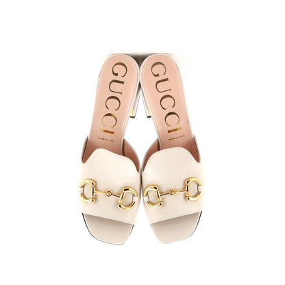 Gucci Women'S Horsebit Block Heel Sandals Leather
