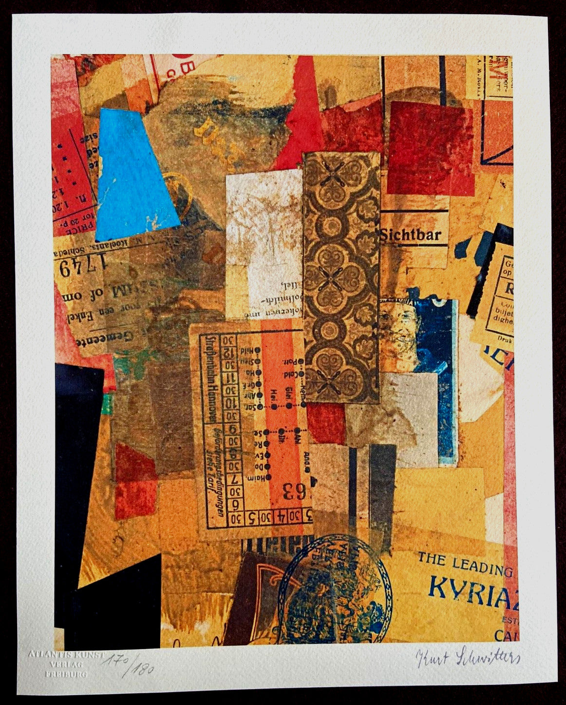 Kurt Schwitters Lithograph Certified 180Ex
