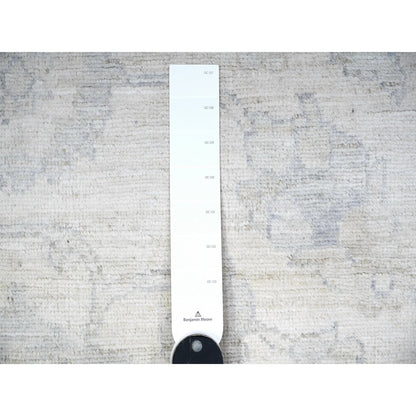 8'8"X11'5" Vista White 100% Wool Wash Peshawar Hand Knotted Rug