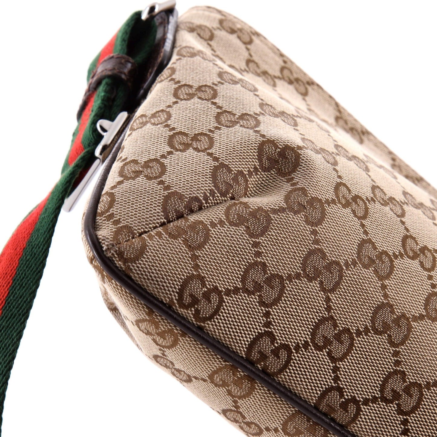 Gucci Web Strap Messenger Bag Gg Canvas Small