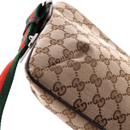 Gucci Web Strap Messenger Bag Gg Canvas Small