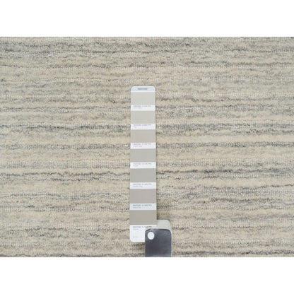 12'X14'9" Beige Plain Modern Design Hand Loomed Undyed Wool Oversized Rug