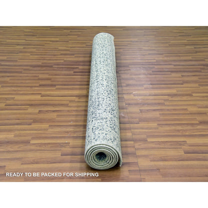 6'1"X9'3" White Hand Knotted Mamluk Dynasty Design Undyed 100% Wool Rug