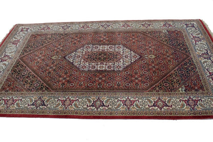 Handmade 4x6 Wool Indo-Bidjar Rug Floral Geometric Oriental Carpet