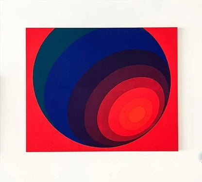 Panton Designed for Vintage 43 x 35 inches Luna Red Fabric Panel from 1979