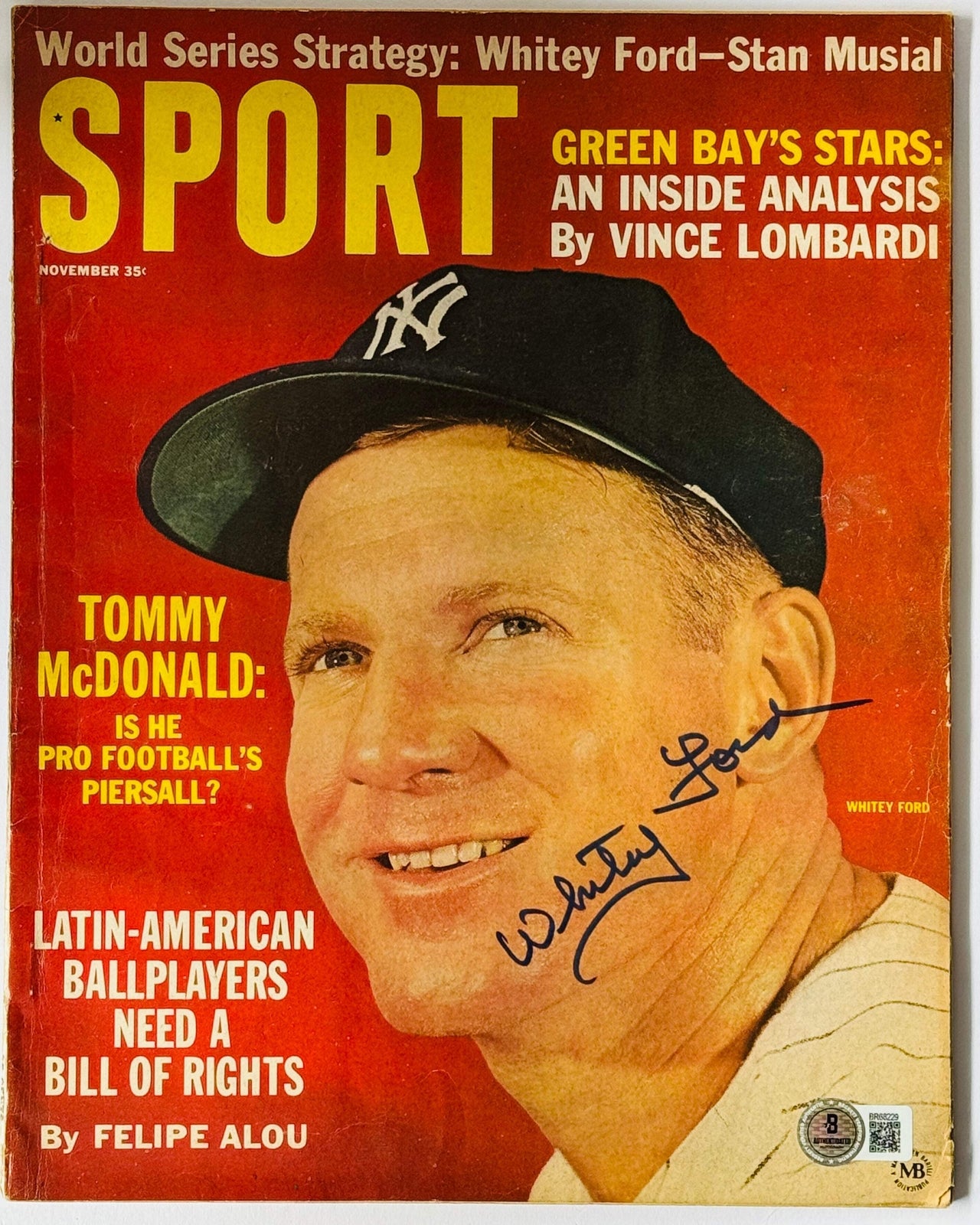 Whitey Ford Autographed Sport Magazine November