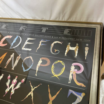 Erte Alphabet Poster  1987 Circle Gallery Nyc  Art Deco 95Th Birthday  Framed