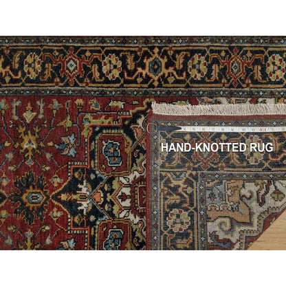 2'7"X8' Red Soft Wool Rug Antiqued Fine Heris Revival Hand Knotted Runner