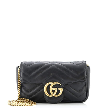 Gucci Gg Marmont Flap Bag Matelasse Leather Super Mini