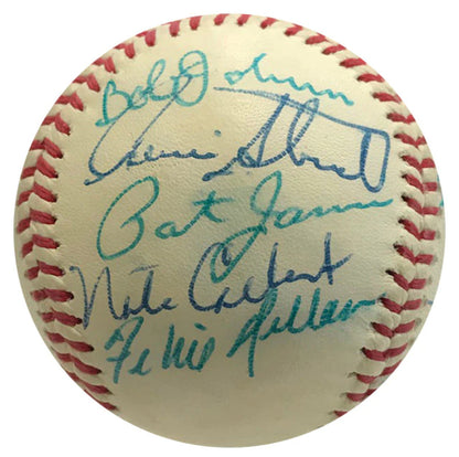Hof & Stars Autographed Atlanta Braves Logo Baseball W/ Jenkins, Brock, Cepeda