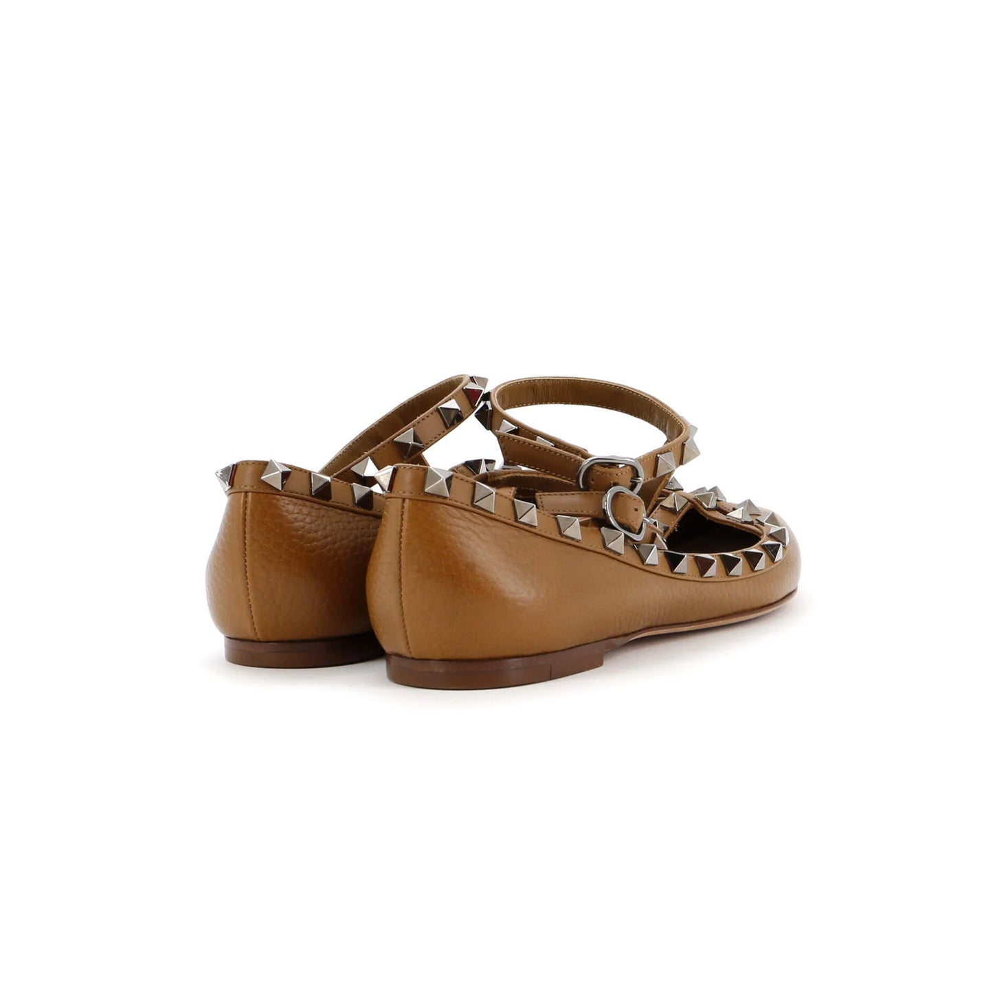 Valentino Garavani Women'S Rockstud Caged Ballerina Flats Leather