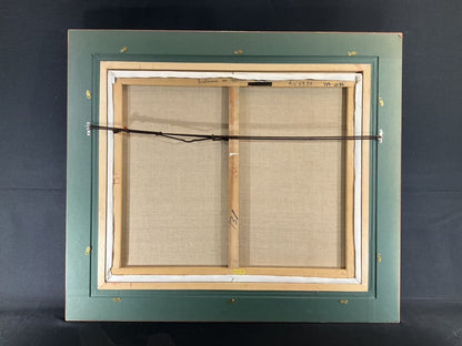 Framed Escudie Original Oil Painting 15F Autumn Lake French Landscape Large