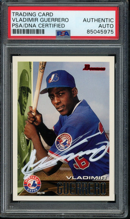 Vladimir Guerrero Autographed Bowman Rookie Card 1995 Montreal Expos #90