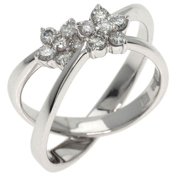 Ponte Vecchio Ring Flower Motif Diamond K18 White