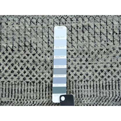 2'7"X18'4" Sabre Gray Modern Undyed Grass Wool Xl Runner Oriental Rug