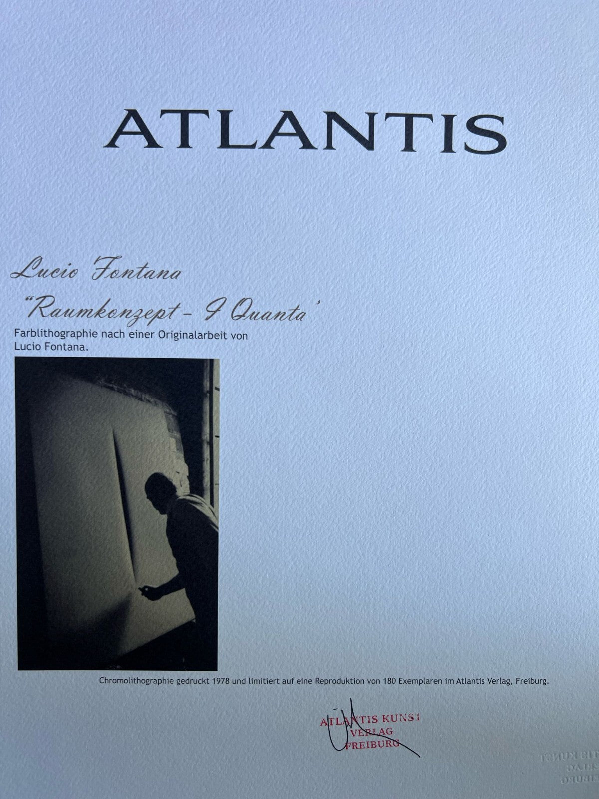 Lucio Fontana Lithograph Coa Signed In Pen