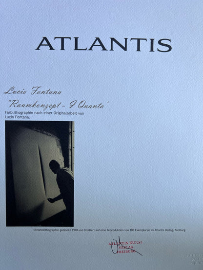 Lucio Fontana Lithograph Coa Signed In Pen