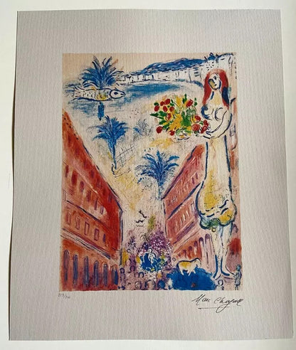 Marc Chagall Sorlier Coa Lithograph Hand Numbered Signed