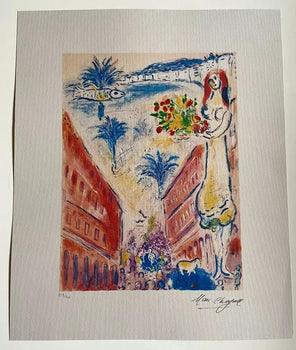 Marc Chagall Sorlier Coa Lithograph Hand Numbered Signed