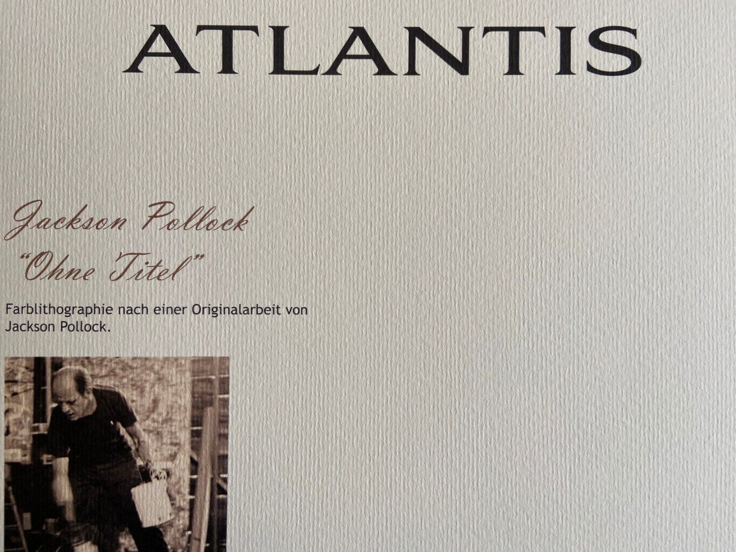 Jackson Pollock Action Painting Coa Firmata O.P. Numerata A Mano - Mark Rothko