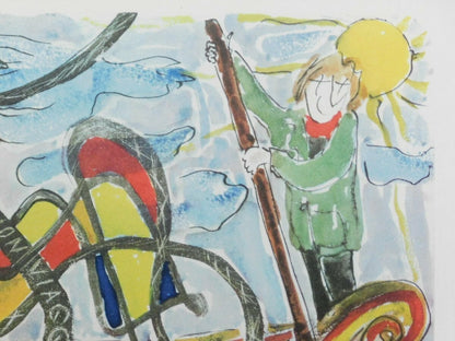Jakob Dimitri " Clown  " Original Lithograph Pencil Signed Ed99 Swiss Artist