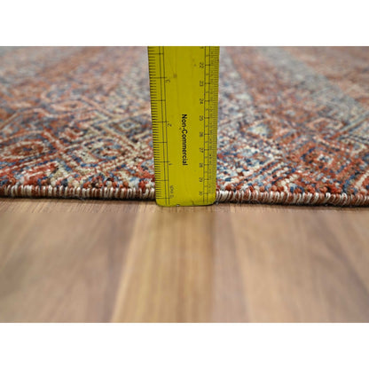 2'7"X10' Rust Red Soft Wool Kohinoor Herat Design Hand Knotted Runner Rug
