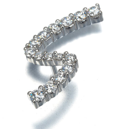 Gimel Brooch Diamond 0.485Ct Initial Alphabet S