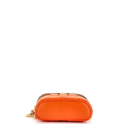 Gucci Top Handle Vanity Chain Bag Gg Matelasse Leather Mini