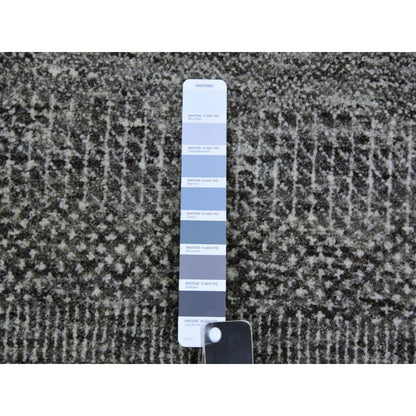8'1"X8'2" Harbor Gray Undyed Wool Grass Design Square Hand Knotted Rug