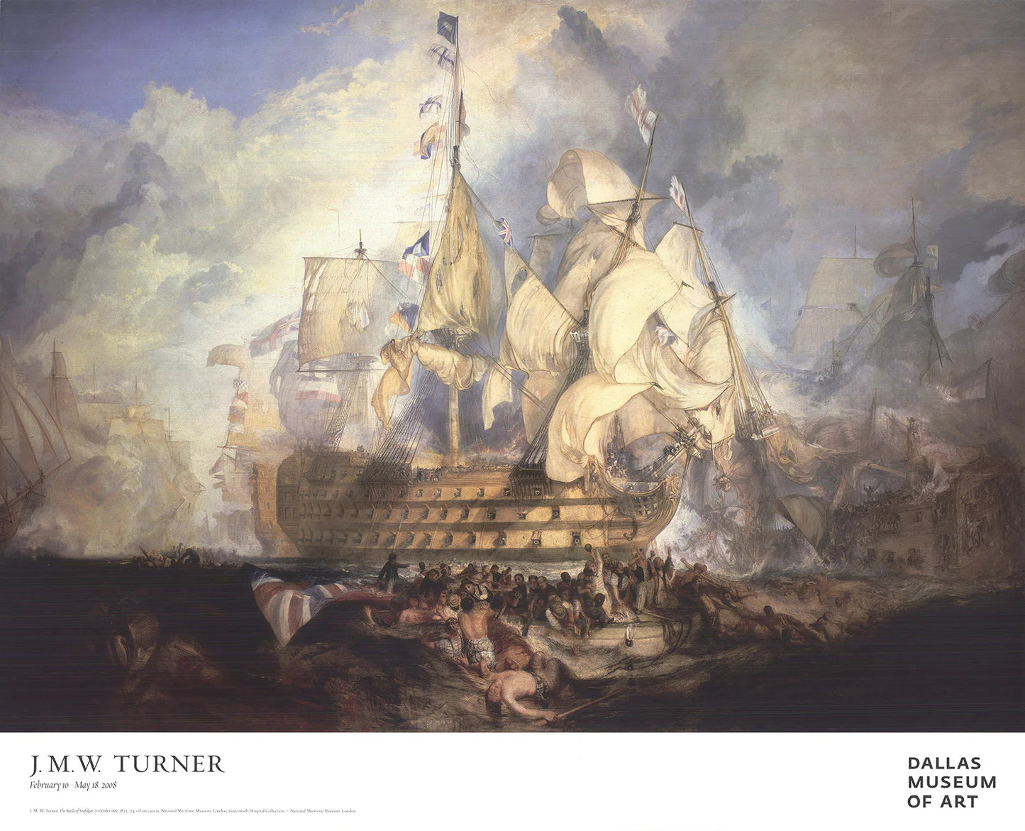J.M.W. Turner The Battle Of Trafalgar " Offset Lithograph Renaiss