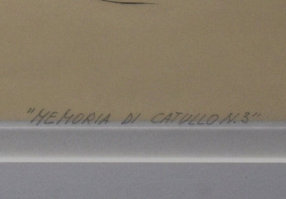 Emilio Greco (Italian) Signed Etching Print Framed 1997 Memoria Di Catullo