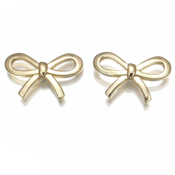 Tiffany&Co. Earrings Ribbon 18K 750 Yellow Gold