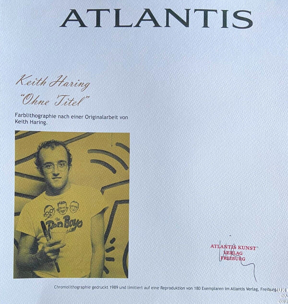 Keith Haring Lithograph Signed Numbered By Hand