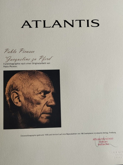 Pablo Picasso Lithograph 180 Ex. Numerated Coa Signed Stamped