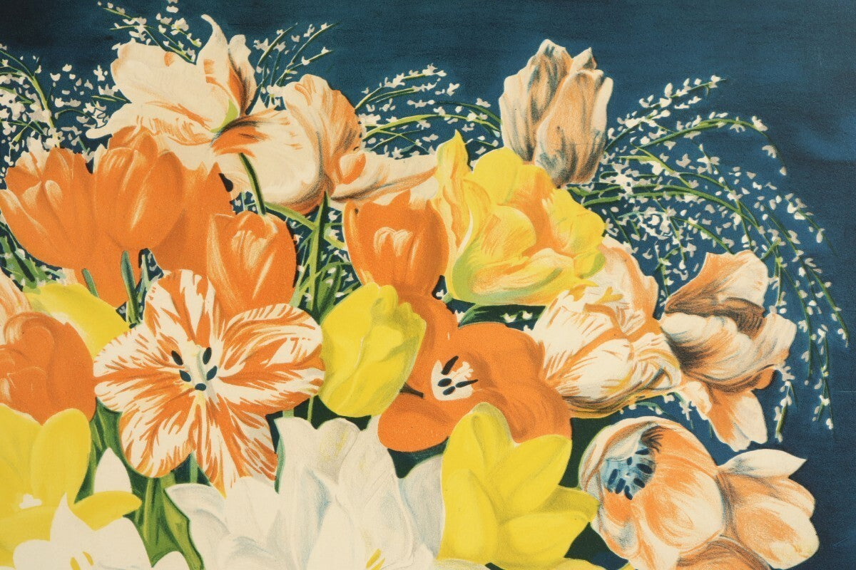 Mois Kisling Large Bouquet Of Tulips 1952 Lithograph Signed Jean Kisling Ed50